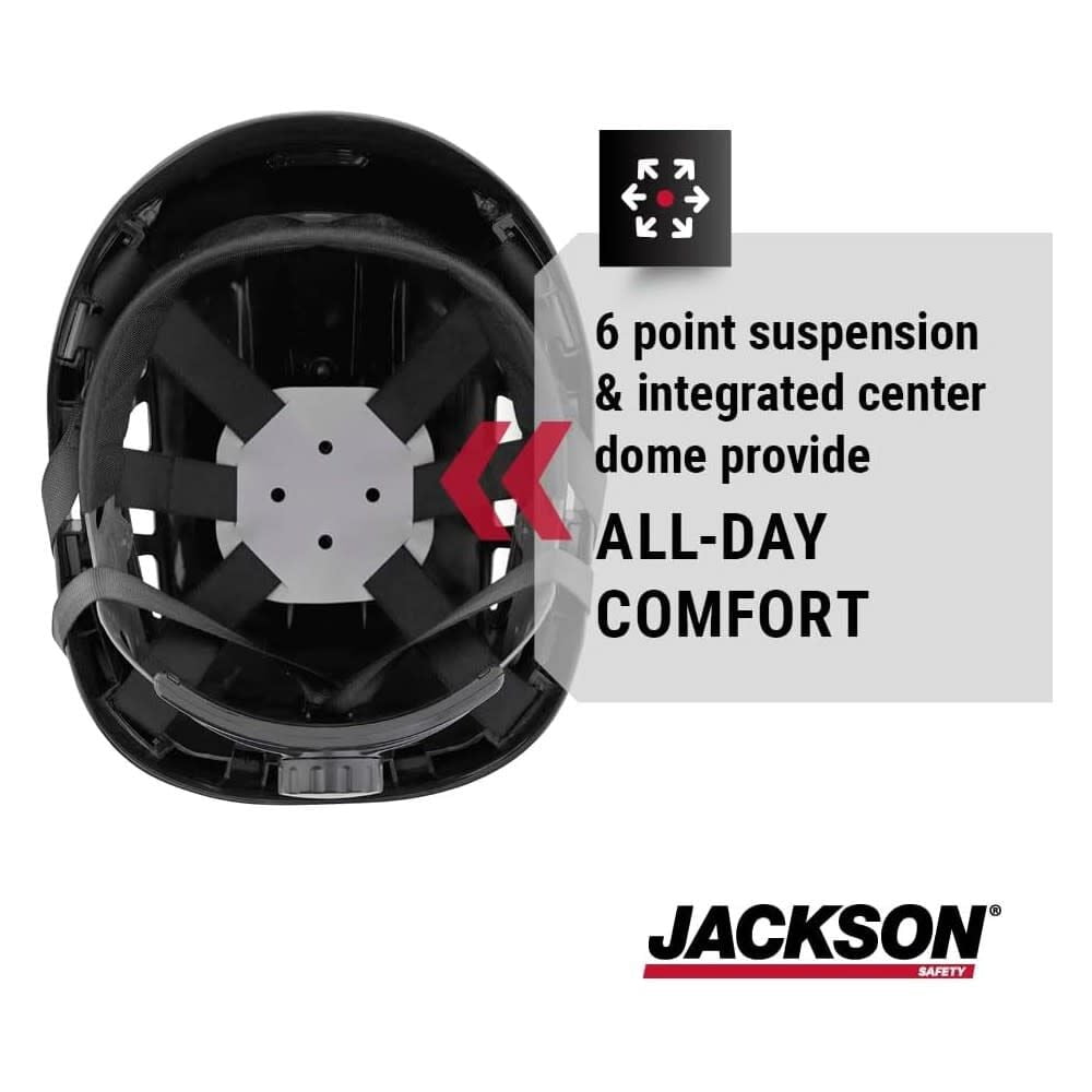 Jackson Safety Hard Hat - CH-400V Series - Industrial Climbing - Vented - Black