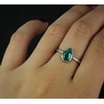 thumbnail image 4 of HeartsAndYou 1ct Natural Emerald Diamond Solitaire with Accents Ring 14k SOLID White Gold, 4 of 9