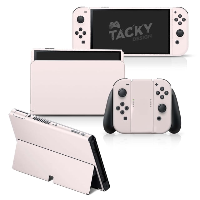 Tacky Design Classic Solid Color Skin Compatible with Nintendo Switch OLED Skin Wrap Cover Simple Color Skin for Nintendo Switch OLED Stickers Premium Vinyl 3M Full Wrap Decal (Red)
