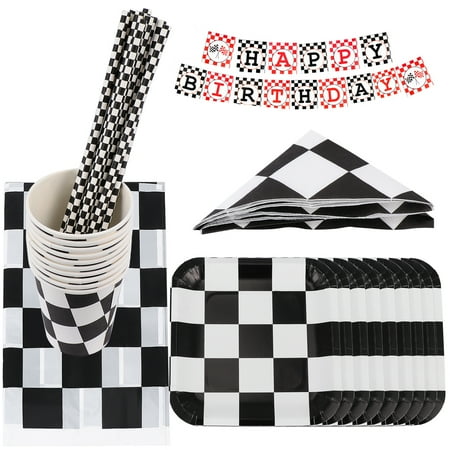 

1 Set Kids Car Theme Disposable Tableware Set Plates Set Printing Table Cloth Dinnerware Set Birthday Party Supplies for Home (B