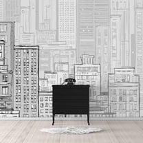 IDEA4WALL 6pcs Pencil Drawing Peel and Stick Wallpaper Removable Wall Murals Large Wall Stickers for Home Decoration, 100"x24"