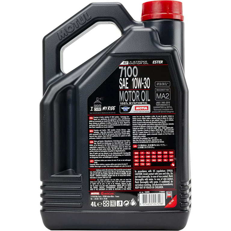 Motul 7100 4T 10W-40 Synthetic Ester Motorcycle Engine Oil 4 Liter 104092