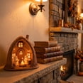 thumbnail image 5 of Halloween Cute Ghost Campfire Scene Resin Figurine Lamp, Halloween Ghost Cabin LED Night Light, Cute Cottage Tabletop Decor Light, 5 of 7
