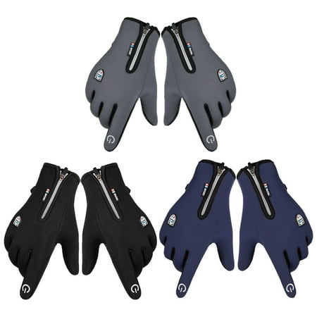 

TouchScreen Winter Gloves | Zipper Winter Glove TouchScreen Glove | Cold Weather Warm Gloves Freezer Work Gloves Soft Flannel Lining Anti-Slip Silicone Gel Suit for Running Driving
