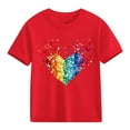 thumbnail image 5 of Bovxnpu Girls Short Sleeve T Shirts Kids Summer Tops Fashion Graphic Cotton Tshirt For Kids Casual Tees, 5 of 9
