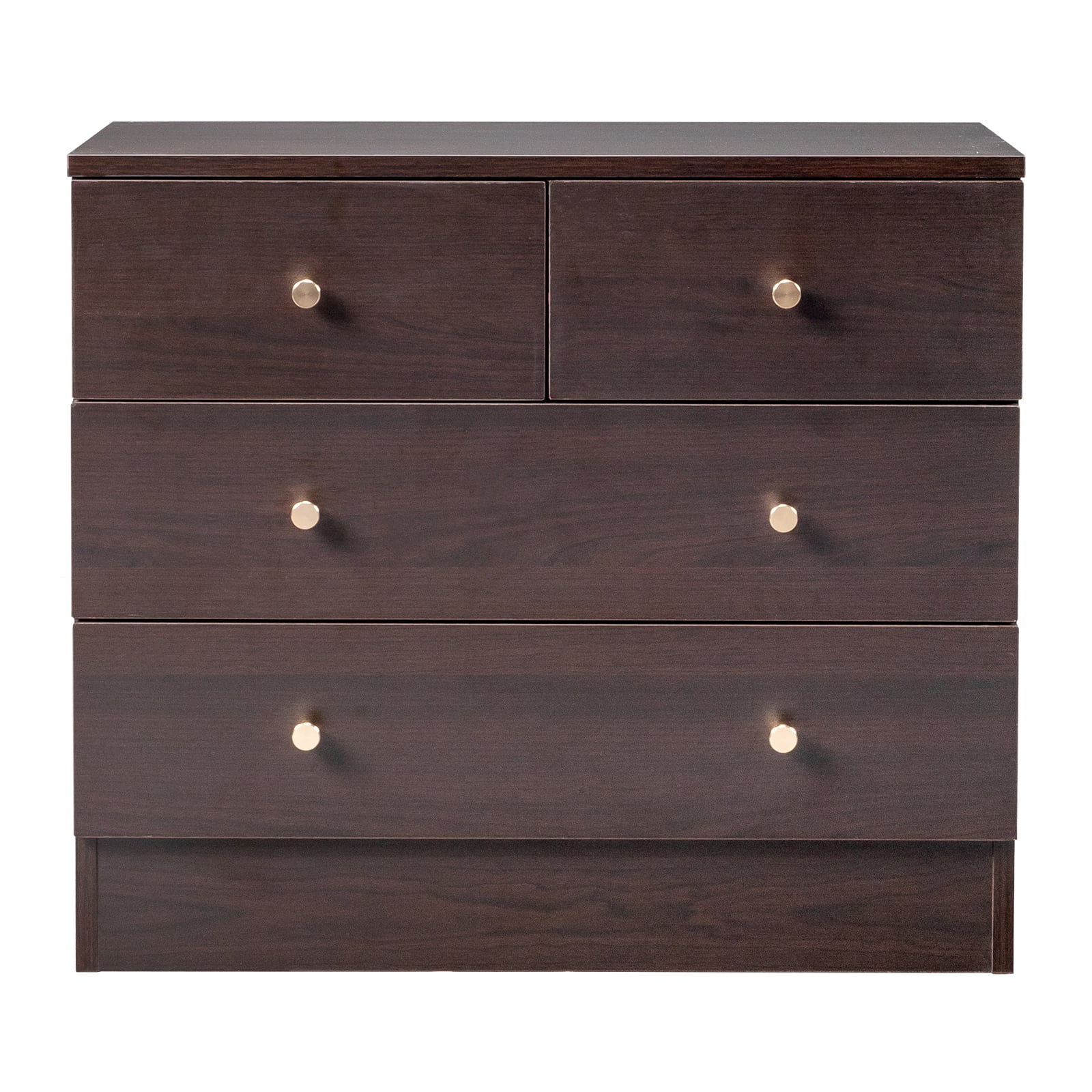 UBesGoo Modern Wood 4-Drawer Dresser Chest Bedside Table for Bedroom,Living Room,Brown