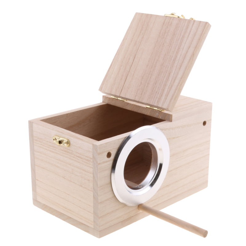 Budgies & Finches M 4Pc Wood Nest Box Nesting Boxes For Small Birds 