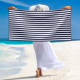 thumbnail image 5 of Goofa Navy Blue And White Stripes for Bath Towels ,Silver Fox Velvet Beach Towel, Quick-Dry Beach Towel, Bathroom Decor Soft Beach Microfiber Hair Towels 27.5x55in, 5 of 6