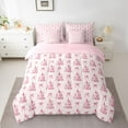 thumbnail image 3 of Homewish Cartoon Princess Castle 7-Piece Twin Bedding Sets,Pink Bow Knot Bedding Comforter Set,Dreamy Fairy Tale Sheet Sets For Girrl Kids,Breathable Home Decor Reversible, 3 of 9