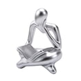 thumbnail image 1 of Estatua de abstracto, coleccionables de estilo nórdico, decoración del hogar, Mini ornamento, escultura de personas para estante de mesa, , argén perfecl Figura Lector abstracto, 1 of 8