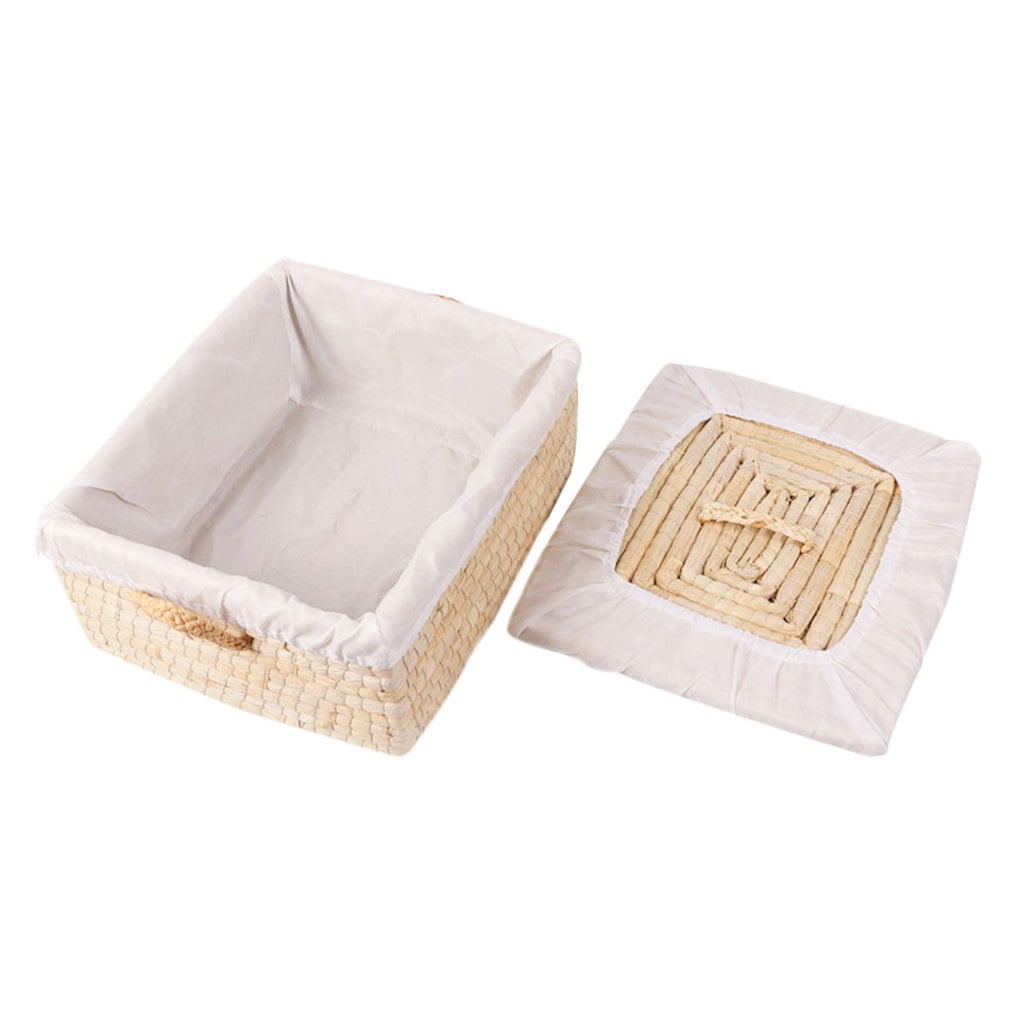 OUNONA  Egg Storage Container Household Basket Decorative Fruit Lid Lids Beige