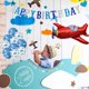 thumbnail image 4 of Globo de látex de 12 pulgadas para decoración de fiesta de cumpleaños, globo de nube azul y blanca, pancarta de avión, 10 unidades, 4 of 5