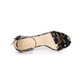 thumbnail image 4 of BLISSFUL STEP Women's Shoes Solid Color Open Toe Block High Heels Summer Sandals Black Flower 12, 4 of 7