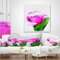 thumbnail image 4 of Designart Pink Rose Watercolor with Leaves - Floral Throw Pillow - 16x16, 4 of 5