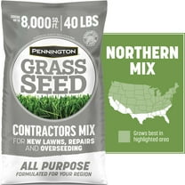 Pennington Contractors Northern Grass Seed Mix, for Sun to Partial Shade, 40 lb.