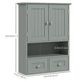 thumbnail image 3 of kleankin Medicine Cabinet Over Toilet Storage Cabinet with Drawers, Grey, 3 of 9