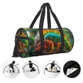 thumbnail image 3 of Zufioo Chameleon Print Round Sports Travel Duffel Bag, Airplane Weekender Bag, Waterproof Gym Backpack, Unisex, 3 of 6