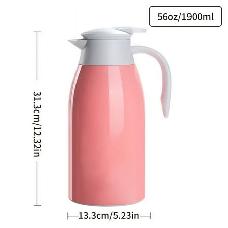 

1pc 47.31oz/56oz Pink Vacuum Coffee Pot Vacuum Water Bottle With Handle Household Kitchen Vacuum Flask
