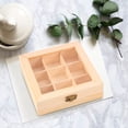 thumbnail image 2 of Wooden Tea Bag Jewelry Organizer Chest Storage Box 9 Compartments Tea Box Organizer Wood Sugar Packet Container, 2 of 5