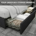 thumbnail image 7 of VANACC Queen Upholstered Bed Frame with RGBW LED Headboard, 4 Storage Drawers & USB Ports, Dark Grey, 7 of 7