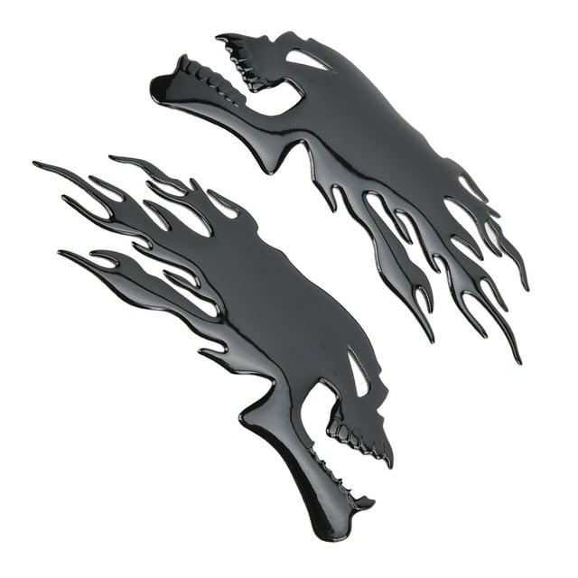 Gas Decals, Fuel Stickers 2PCS 3D For Decorations Silver,Black
