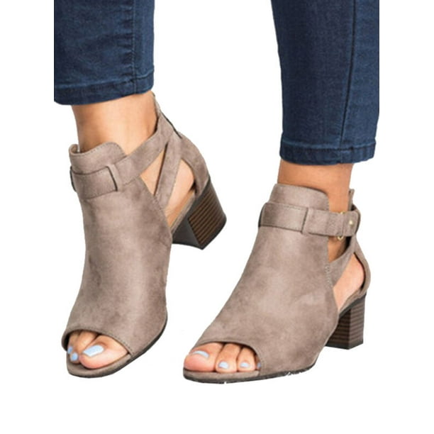 low cut heeled boots