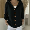thumbnail image 2 of Women's Hooded Button Cardigan | Cozy Knit Sweater with Front Pockets | Fall Winter Essential, 2 of 4