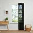 thumbnail image 2 of Mainstays Woven Stripe Sheer Indoor Curtain Single Panel, Tab Top, Rich Black, Polyester, 50"W x 84'L, Adult, 2 of 7