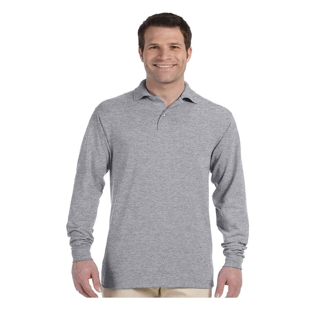 Jerzees Men's Welt Knit Collar Two Button Polo Shirt, Style 437ML