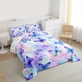 thumbnail image 3 of Homewish Chic Butterflies Bedding Comforter Set,Watercolor Splashing Ink Twin Comforter Sets,Purple Pink Ombre Bedding Set For Girls Kids,Microfiber Bedroom Decor Reversible,2-Piece, 3 of 8