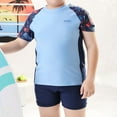 thumbnail image 4 of YuYuBao Toddlers Boys Swimwear Rash Guard Set Split Summer Beach Tops And Swim Trunks Teens Kids Swimming Swimsuits, 160, 4 of 9