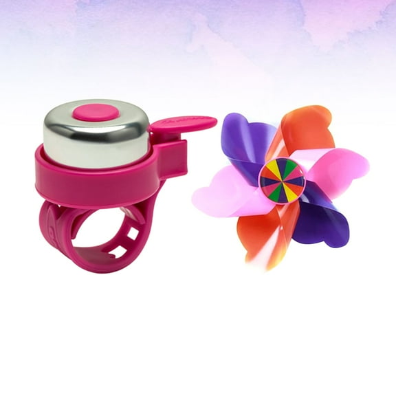 Homoyoyo Windmill Bike Ornament and Handlebar Bell Set for Decoration and Safety