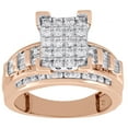 thumbnail image 2 of 10K Rose Gold Round & Baguette Cut Diamond Rectangle Engagement Ring 1 Ct., 2 of 5