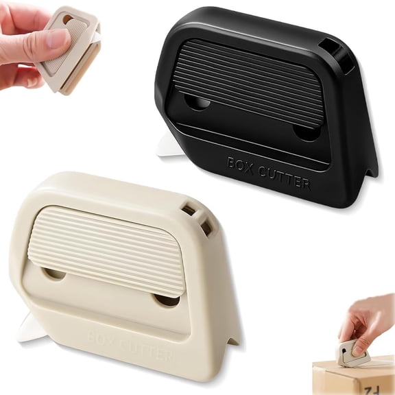 SENIURIS Magnetic Retractable Box Cutter, Ceramic Blade Portable Package Opener. (White   Black)