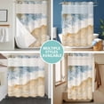 thumbnail image 5 of No Hook Shower Curtain with Snap in Liner, Abstract Sea Waves Beach Art Waterproof Bath Curtain Double Layers with See Through Top Window, Ocean Spray Summer Seaside Hotel Shower Curtains 60x72in, 5 of 9