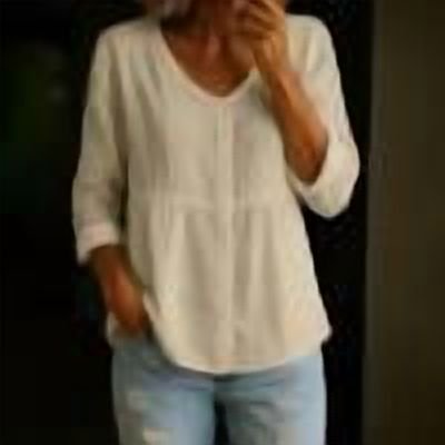 V Neck Shirts For WomenBeach Vacation Tshirts Womens Button Down Shirts Peasant Blouse Gauze Shirts Womens Summer Tops Lightweight Linen Blouses For Women Peasant Tops For Women