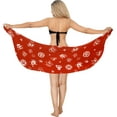 thumbnail image 4 of HAPPY BAY Women's Bikini Wraps Beach Wrap Sarong Coverup Skirt Bathing suit Swimsuit Swimwear Cover Up for Women One Size Skulls, Red, 4 of 4