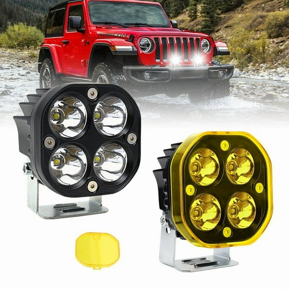 3 Inch LED Work Light with Amber Lens Cover Spotlight Fog Light Driving Lamp for Car Motorcycle ATV UTV Truck Tractor