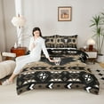 thumbnail image 4 of jejeloiu Boho Exotic Style Bedding Comforter Set,Bohemian Bull Skull Twin Comforter Sets,Brown Black Aztec Bedding Set For Boys Teens,Microfiber Bedroom Decor Reversible,2-Piece, 4 of 8
