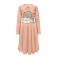 thumbnail image 4 of DISNIMO Cat Dress Girls Heart Dress Kids Long Sleeve Skater Dress Girls Collared Dress Fall Kids Dresses Clothes for Girls Age 3-4 Girl Dresses Casual Midi Dress Girls Dress Skater Girl, 4 of 7