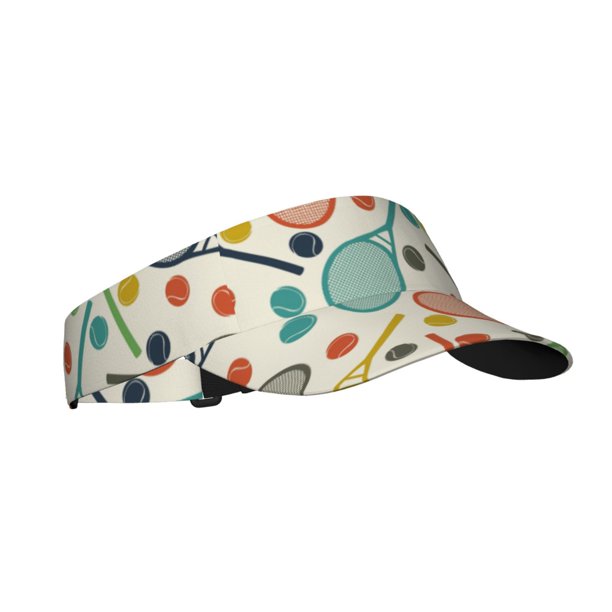Fotbe Racket and Tennis Ball Visera Deportiva con Diseño, Gorra Abierta Ajustable de Algodón para Mujer y Hombre