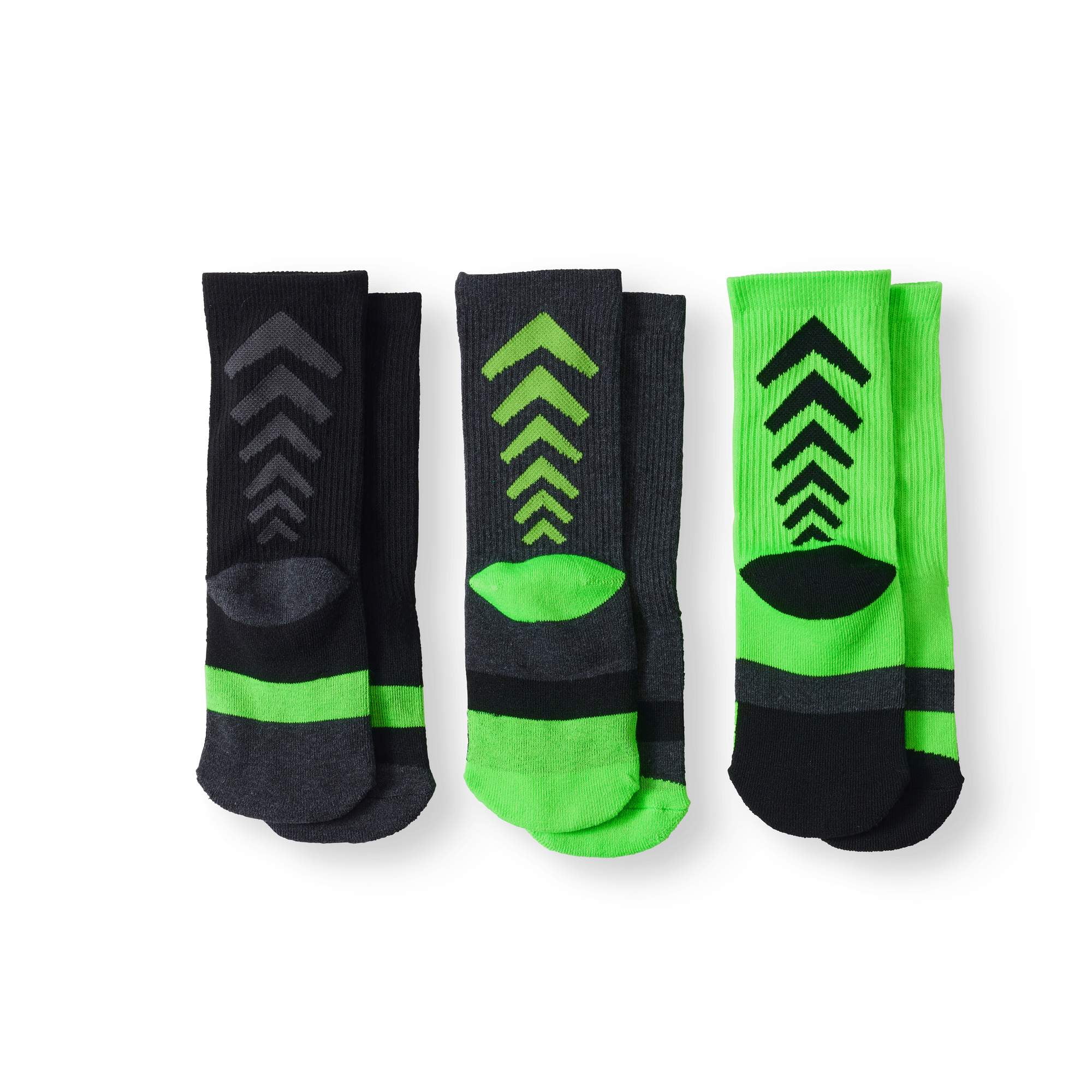 Athletic Works Athletic Works Boys Crew Socks, 3Pack