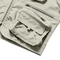 thumbnail image 4 of CCRFTGI Vest for Men Casual Lightweight Outdoor Fishing Work Safari Travel Hiking Running Golf Photo Sleeveless Cargo Vest Jacket Multi Pockets Beige XXL, 4 of 7