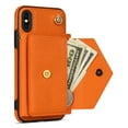 thumbnail image 4 of Allytech for Applel iPhone X Case, iPhone XS Wallet Case, Premium PU Leather Multiple Cards Slots Large Space Wallet Case with Crossbody Shoulder Strap for Girls Women - Orange, 4 of 8