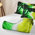 thumbnail image 4 of meiyoeat Neon Lightning Gaming Bed Spread Queen for Boys Girls, Electric Gamer Queen Coverlet Set, Green Yellow, 3-Piece 1 Quilt and 2 Pillowcases, 4 of 7