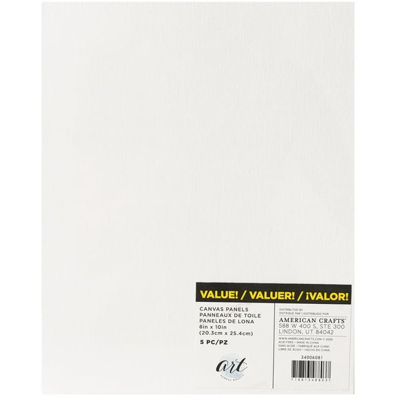 American Crafts Art Supply Basics - Canvas - 7.99 in x 10 in (pack of 5)