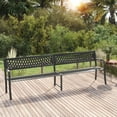 thumbnail image 1 of vidaXL Twin Garden Bench 246 cm Black Steel, 1 of 5