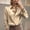 Beige plus size satin blouse a1, variant on Women Plus Size Button Down Shirts Long Sleeve Satin Collared Blouse Elegant Casual Fall Winter Tops for Women, Gray 2XL