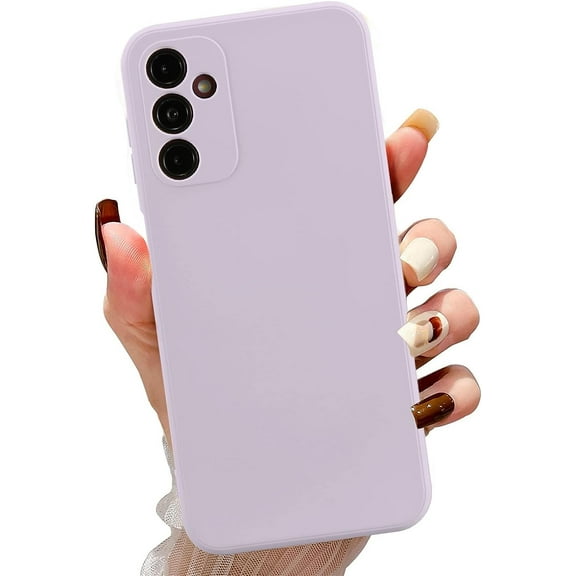 Case for Samsung Galaxy A14 5G, Slim Liquid Silicone Case Shockproof Full Body Protection Phone Case with Anti-Scratch Microfiber Ultra Slim Soft Rubber Cover Cute Bumper - Purple