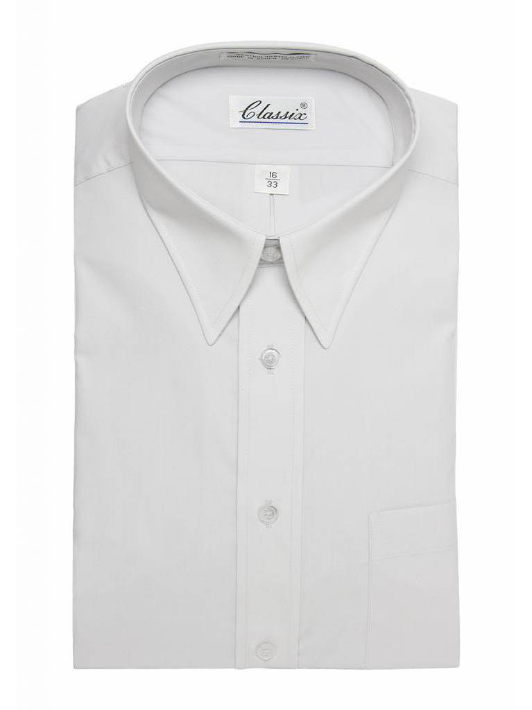 Classic Mens Dress Shirt Long-Sleeve Button Shirt - Beige - 33 - 16.5 ...